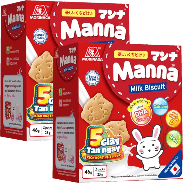 Combo 2 Bánh quy sữa Manna 52g