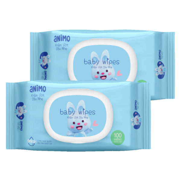 Khăn Ướt Dịu Nhẹ Animo không mùi (100 tờ)