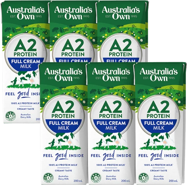 Combo 2 Sữa tươi tiệt trùng nguyên kem Australia's Own A2 Lốc 3x200ml