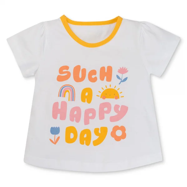 Bộ bé gái ngắn Animo Easy TX0325019 (1-4Y,Trắng-vàng,TT02)