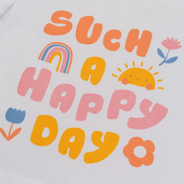 Bộ bé gái ngắn Animo Easy TX0325019 (1-4Y,Trắng-vàng,TT02)