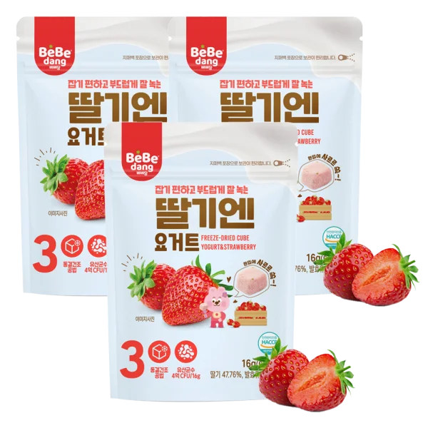 Combo 3 Sữa Chua Sấy Bebedang Vị Dâu Tây