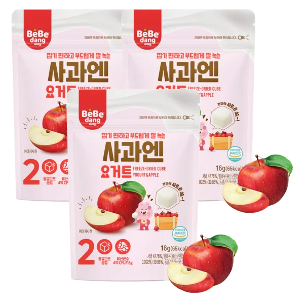 Combo 3 Sữa Chua Sấy Bebedang Vị Táo