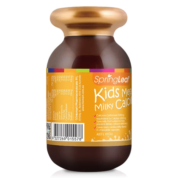 Thực Phẩm Bảo Vệ Sức Khỏe: SpringLeaf Hỗ Trợ Canxi Cho Bé Kids Mega Milky Calcium 60 Viên