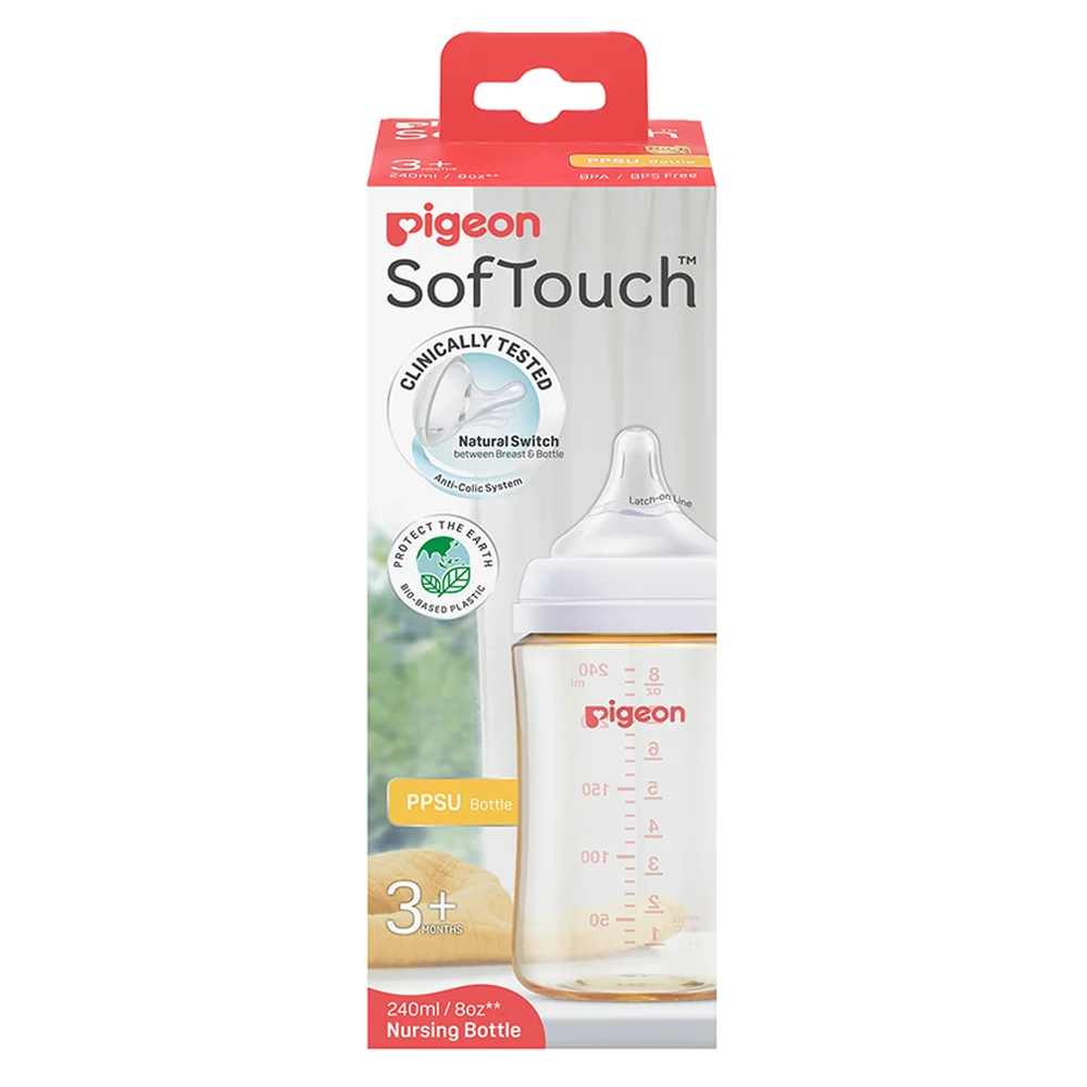 Bình Sữa Pigeon PPSU Softouch Baby-Friendly World 240ml (M)