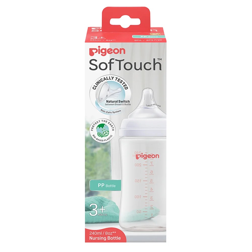 Bình Sữa Pigeon PP Softouch Baby-Friendly World 240ml (M)