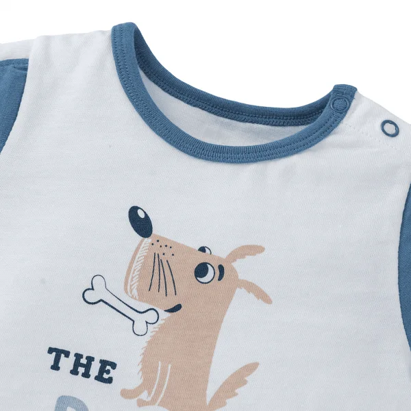 Bodysuit bé trai đùi Animo KK0325054-CC016 (0-12M,Trắng- Xanh,DD02)