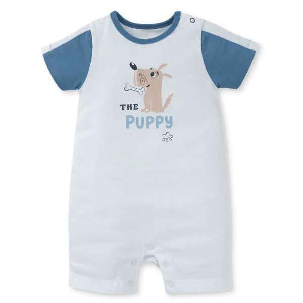 Bodysuit bé trai đùi Animo KK0325054-CC016 (0-12M,Trắng- Xanh,DD02)