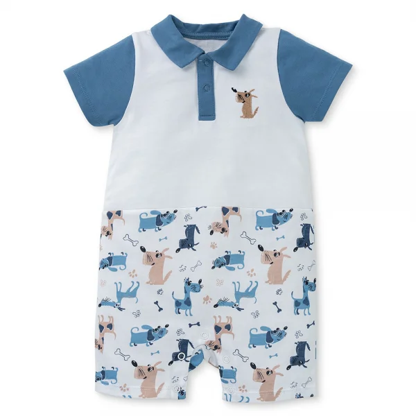Bodysuit bé trai đùi Animo KK0325053-CC015 (0-12M,Trắng- Xanh,DD03)