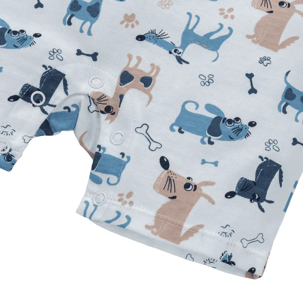 Bodysuit bé trai đùi Animo KK0325053-CC015 (0-12M,Trắng- Xanh,DD03)