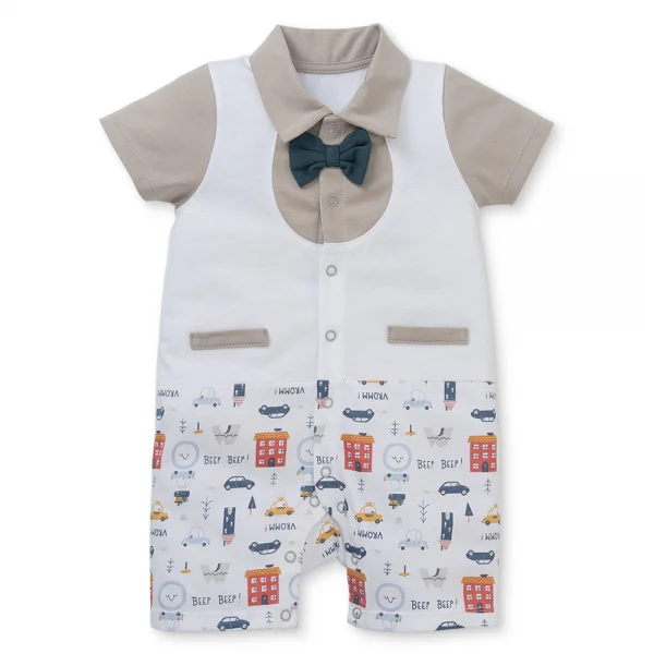Bodysuit bé trai đùi Animo KK0325052-CC014 (0-12M, Trắng- Xám,NN03)