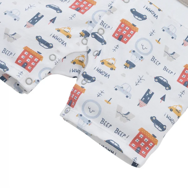 Bodysuit bé trai đùi Animo KK0325052-CC014 (0-12M, Trắng- Xám,NN03)