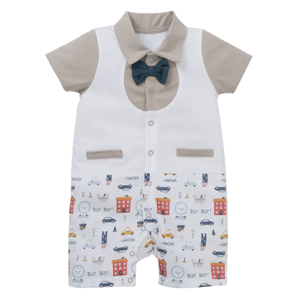 Bodysuit bé trai đùi Animo KK0325052-CC014 (0-12M, Trắng- Xám,NN03)