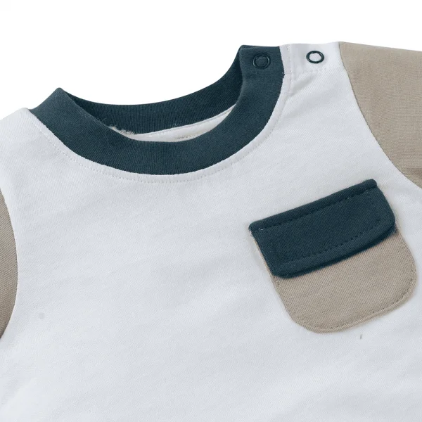Bodysuit bé trai đùi Animo KK0325051-CC013 (0-12M,Trắng- Xám,NN02)