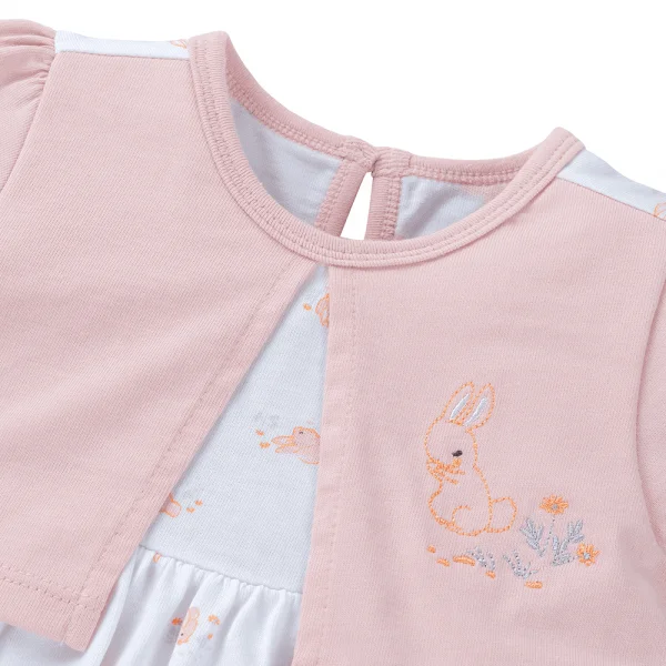 Bodysuit bé gái tam giác Animo KK0325057-CC025 (0-9M, Trắng- Cam,TT03)
