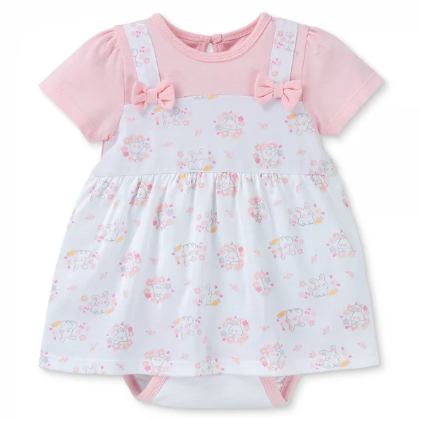 Bodysuit bé gái tam giác Animo KK0325056-CC024 (0-9M,Trắng- Hồng,TT03)