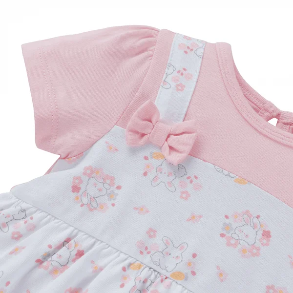 Bodysuit bé gái tam giác Animo KK0325056-CC024 (0-9M,Trắng- Hồng,TT03)