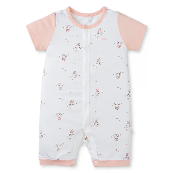 Set 2 Bodysuit modal kháng khuẩn đùi Animo VD0225022 (0-12M,Dâu-trắng,TT06)