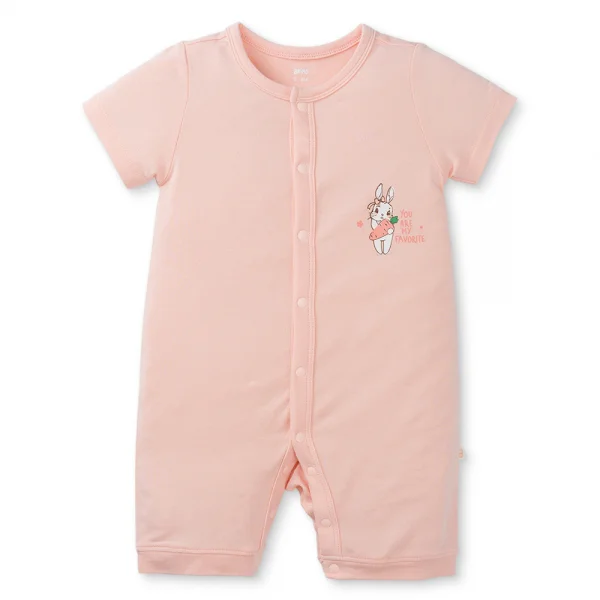 Set 2 Bodysuit modal kháng khuẩn đùi Animo VD0225022 (0-12M,Dâu-trắng,TT06)