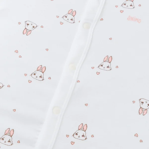 Set 2 Bodysuit modal kháng khuẩn đùi Animo VD0225022 (0-12M,Dâu-trắng,TT06)