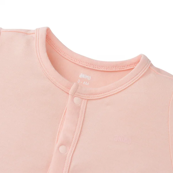 Set 2 Bodysuit modal kháng khuẩn đùi Animo VD0225022 (0-12M,Dâu-trắng,TT06)