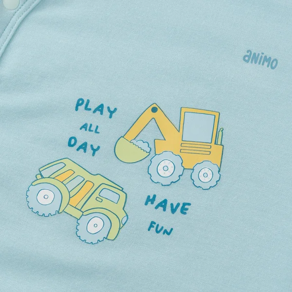 Set 2 Bodysuit modal kháng khuẩn đùi Animo VD0225021 (0-12M,Lá-trắng,TT06)