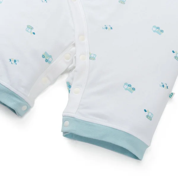 Set 2 Bodysuit modal kháng khuẩn đùi Animo VD0225021 (0-12M,Lá-trắng,TT06)