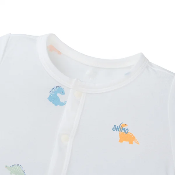 Set 2 Bodysuit modal kháng khuẩn đùi Animo VD0225019 (0-12M,Xanh-trắng,TT06)