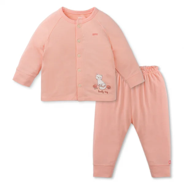 Set 2 Bộ modal kháng khuẩn dài Animo VD0225018 (0-24M,Hồng-trắng,TT06)