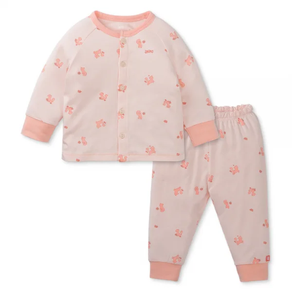 Set 2 Bộ modal kháng khuẩn dài Animo VD0225018 (0-24M,Hồng-trắng,TT06)