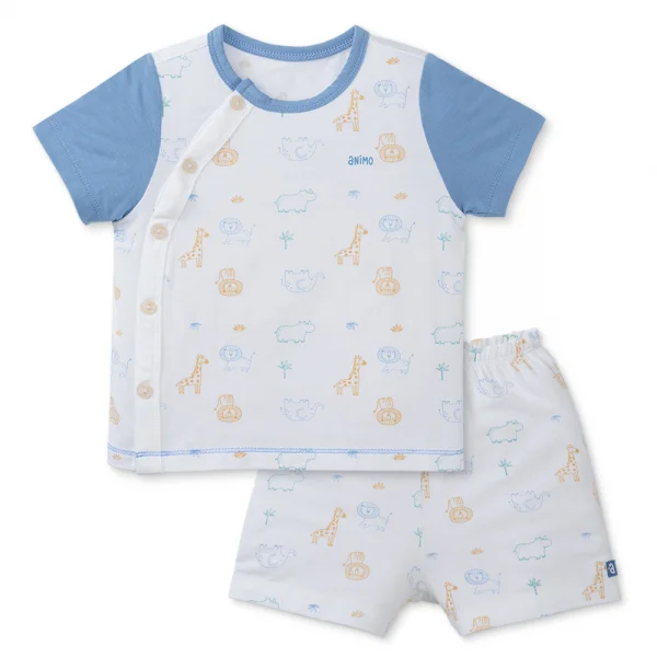 Set 2 Bộ modal kháng khuẩn ngắn Animo VD0225016 (0-24M,Dương-trắng,DD06)