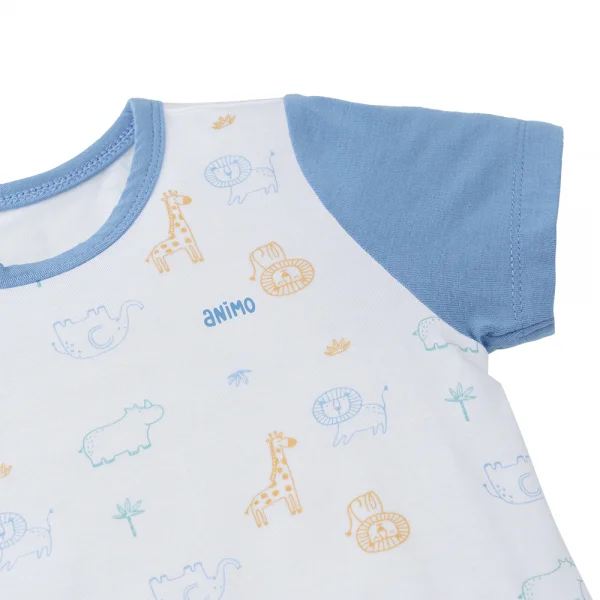 Set 2 Bộ modal kháng khuẩn ngắn Animo VD0225016 (0-24M,Dương-trắng,DD06)