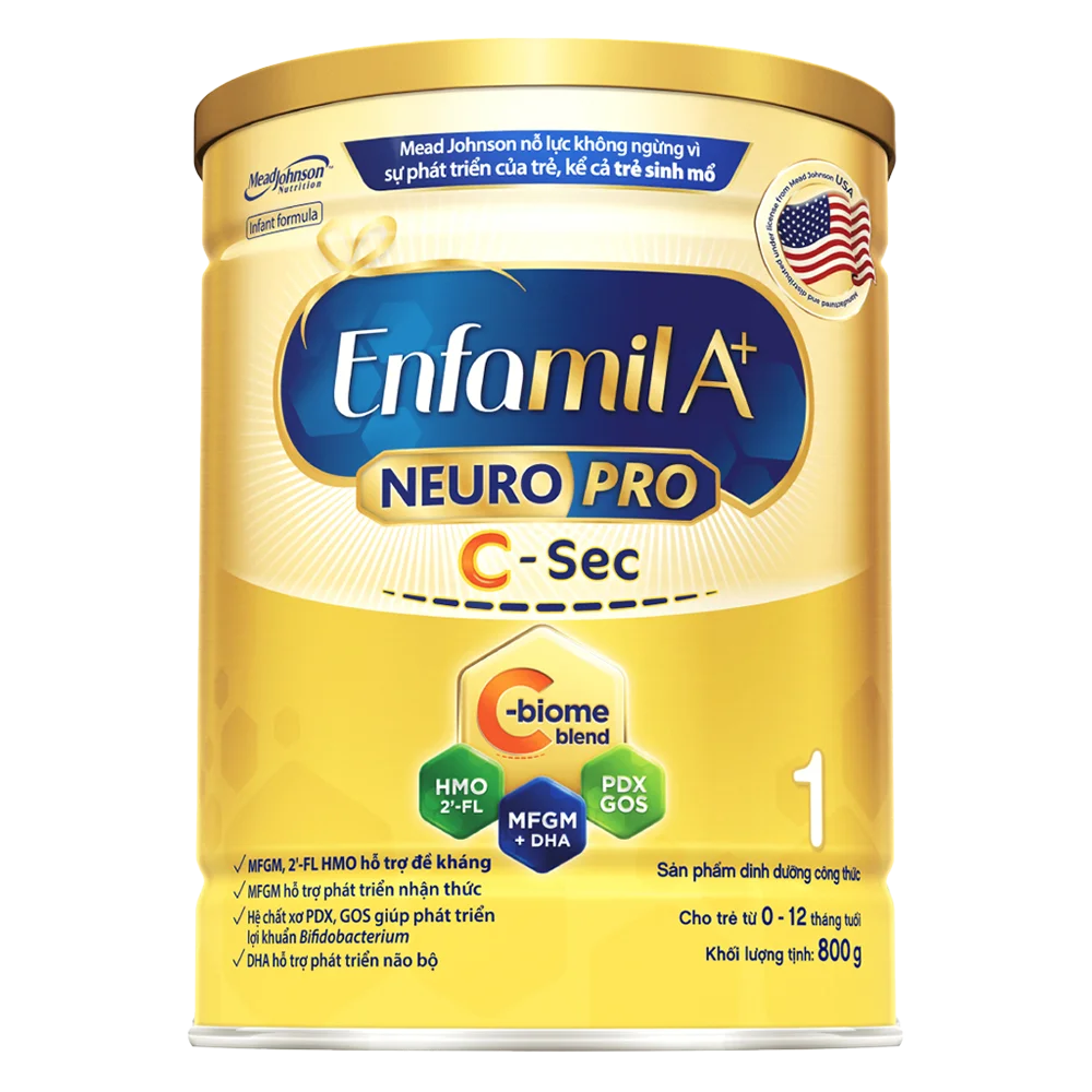 Sữa Enfamil A+ NeuroPro 1 C-Sec 800g (0-12 tháng)