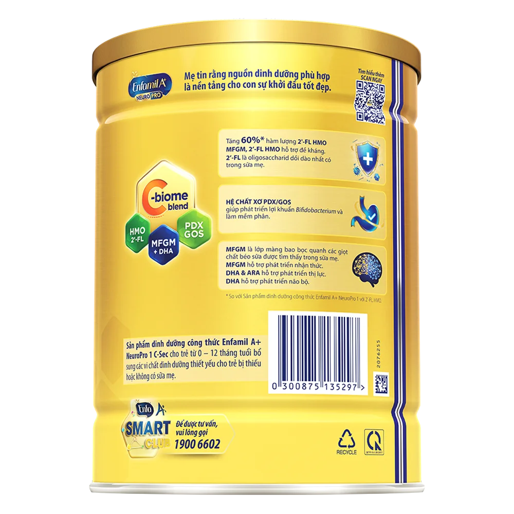 Sữa Enfamil A+ NeuroPro 1 C-Sec 800g (0-12 tháng)