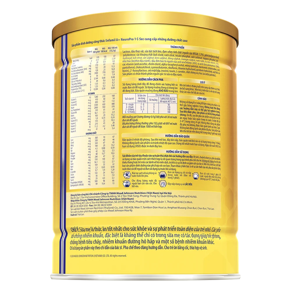 Sữa Enfamil A+ NeuroPro 1 C-Sec 800g (0-12 tháng)