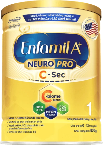 Sữa Enfamil A+ NeuroPro 1 C-Sec 800g (0-12 tháng)