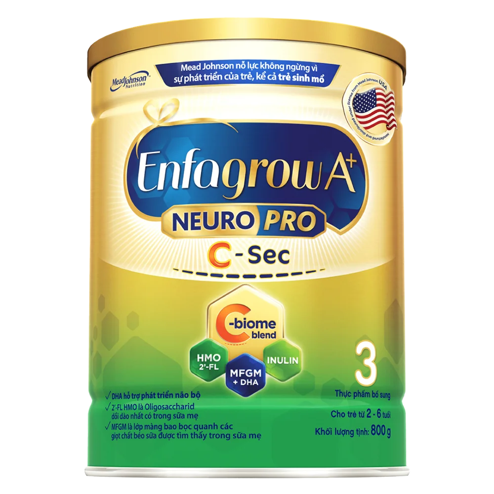 Sữa Enfagrow A+ NeuroPro 3 C-Sec 800g (2-6 tuổi)