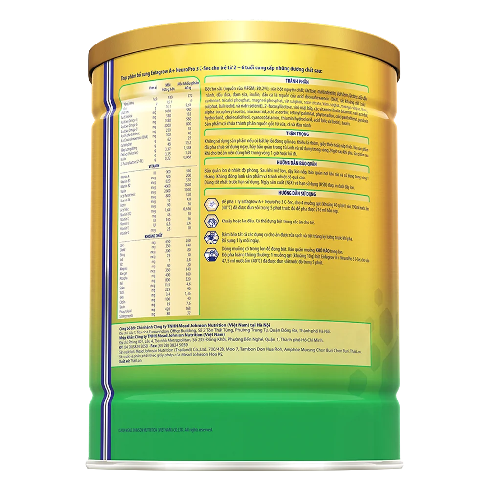Sữa Enfagrow A+ NeuroPro 3 C-Sec 800g (2-6 tuổi)