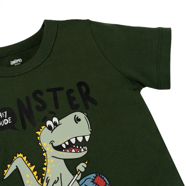 Bộ bé trai ngắn Animo Easy HN0425017 (1-4Y,Lục-kem,DD02)