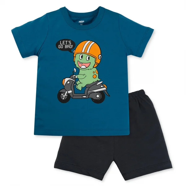 Bộ bé trai ngắn Animo Easy HN0425014 (1-4Y,Dương-xám,TT02)