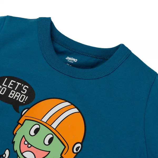 Bộ bé trai ngắn Animo Easy HN0425014 (1-4Y,Dương-xám,TT02)