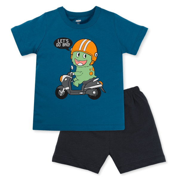 Bộ bé trai ngắn Animo Easy HN0425014 (1-4Y,Dương-xám,TT02)