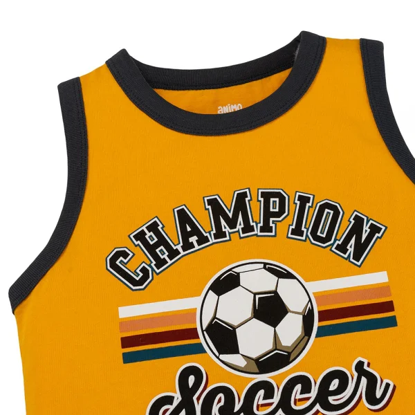 Bộ bé trai sát nách Animo Easy HN0325004 (1-4Y,Vàng-xám,TT02)