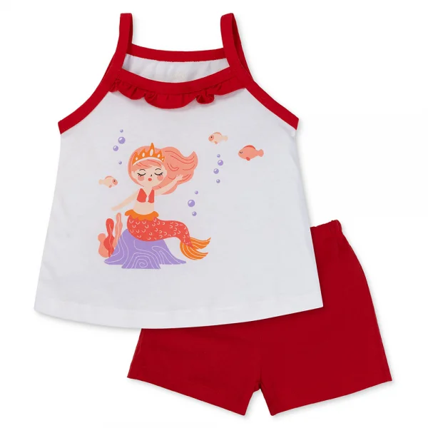 Bộ bé gái ngắn Animo Easy TX0325023 (1-4Y,Trắng-đỏ,TT02)