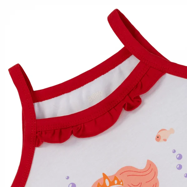 Bộ bé gái ngắn Animo Easy TX0325023 (1-4Y,Trắng-đỏ,TT02)