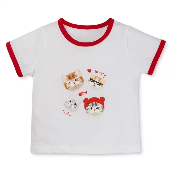 Bộ bé gái ngắn Animo Easy TX0325022 (1-4Y,Trắng-đỏ,TT02)