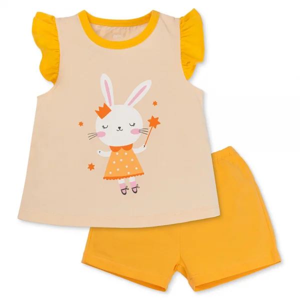 Bộ bé gái ngắn Animo Easy TX0325018 (1-4Y,Kem-vàng,TT02)