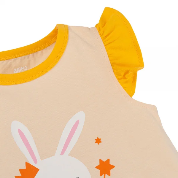 Bộ bé gái ngắn Animo Easy TX0325018 (1-4Y,Kem-vàng,TT02)