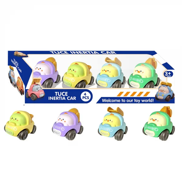 Bộ 4 xe chạy trớn hoạt hình đa màu dễ thương CY632268 C412