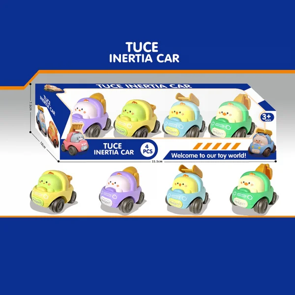 Bộ 4 xe chạy trớn hoạt hình đa màu dễ thương CY632268 C412